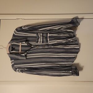 a.n.a. Striped Pullover Blouse